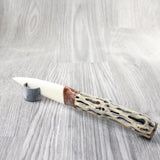 Cholla Cactus Wood Handle Bone Blade Ornamental Knife #3157   Mountain Man Knife
