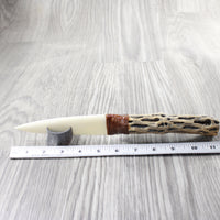 Cholla Cactus Wood Handle Bone Blade Ornamental Knife #3157   Mountain Man Knife