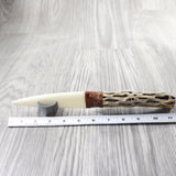 Cholla Cactus Wood Handle Bone Blade Ornamental Knife #3157   Mountain Man Knife
