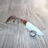 Turkey Foot Handle Opalite Blade Ornamental Knife #2565     Mountain Man Knife