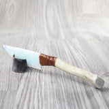 Reindeer Antler Handle Opalite Blade Ornamental Knife #9157     Mountain Man Knife