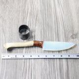 Reindeer Antler Handle Opalite Blade Ornamental Knife #9157     Mountain Man Knife
