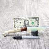 Reindeer Antler Handle Opalite Blade Ornamental Knife #9157     Mountain Man Knife