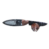 Orthoceras Fossil Handle Obsidian Blade Ornamental Knife #2565  Mountain Man Knife