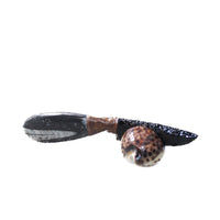 Orthoceras Fossil Handle Obsidian Blade Ornamental Knife #2257  Mountain Man Knife