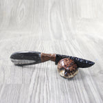 Orthoceras Fossil Handle Obsidian Blade Ornamental Knife #2257  Mountain Man Knife