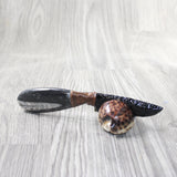 Orthoceras Fossil Handle Obsidian Blade Ornamental Knife #2257  Mountain Man Knife