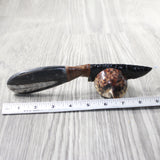 Orthoceras Fossil Handle Obsidian Blade Ornamental Knife #2257  Mountain Man Knife