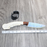 Deer Jaw Handle Opalite Blade Ornamental Knife #2465     Mountain Man Knife