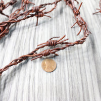 5 Leather Barbed Wire Necklaces  Antique Brown Colored   #5257