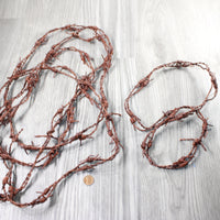 5 Leather Barbed Wire Necklaces  Antique Brown Colored   #5257