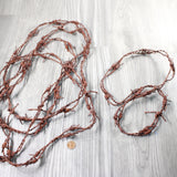 5 Leather Barbed Wire Necklaces  Antique Brown Colored   #5257