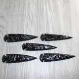 5 Obsidian Ornamental Spearheads  #065     Arrowhead