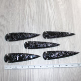 5 Obsidian Ornamental Spearheads  #065     Arrowhead