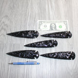 5 Obsidian Ornamental Spearheads  #065     Arrowhead