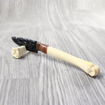 Deer Bone Handle Obsidian Blade Ornamental Knife #7657  Mountain Man Knife
