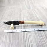 Deer Bone Handle Obsidian Blade Ornamental Knife #7657  Mountain Man Knife