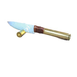 50 Cal Shell Casing Handle Opalite Blade Ornamental Knife #23365     Mountain Man Knife