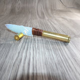 50 Cal Shell Casing Handle Opalite Blade Ornamental Knife #23365     Mountain Man Knife