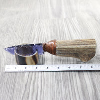 Elk Antler Handle Glass Blade Ornamental Knife #2657    Mountain Man Knife