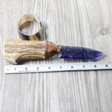 Elk Antler Handle Glass Blade Ornamental Knife #2657    Mountain Man Knife