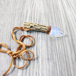 Cholla Cactus Wood Handle Opalite Blade Knife Necklace  #4657  Mountain Man Necklace
