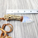 Cholla Cactus Wood Handle Opalite Blade Knife Necklace  #4657  Mountain Man Necklace