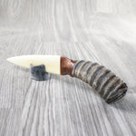 Springbok Horn Handle Bone Blade Ornamental Knife #1757    Mountain Man Knife
