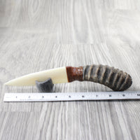 Springbok Horn Handle Bone Blade Ornamental Knife #1757    Mountain Man Knife
