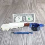 Deer Jaw Handle Glass Blade Ornamental Knife #31665    Mountain Man Knife
