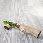 Hair-on Deer Bone Handle Glass Blade Ornamental Knife #4757    Mountain Man Knife