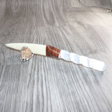 Selenite Spiral Handle Bone Blade Ornamental Knife #33265    Mountain Man Knife
