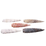 5 Stone Ornamental Spearheads  #1757     Agate Jasper Arrowheads