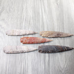 5 Stone Ornamental Spearheads  #1757     Agate Jasper Arrowheads