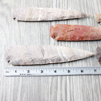 5 Stone Ornamental Spearheads  #1757     Agate Jasper Arrowheads