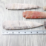 5 Stone Ornamental Spearheads  #1757     Agate Jasper Arrowheads