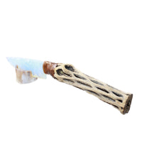 Cholla Cactus Wood Handle Opalite Blade Ornamental Knife #8757     Mountain Man Knife
