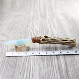 Cholla Cactus Wood Handle Opalite Blade Ornamental Knife #8757     Mountain Man Knife