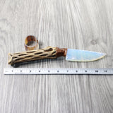 Cholla Cactus Wood Handle Opalite Blade Ornamental Knife #8757     Mountain Man Knife