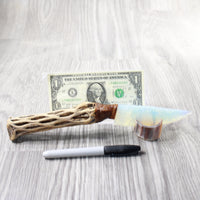 Cholla Cactus Wood Handle Opalite Blade Ornamental Knife #8757     Mountain Man Knife