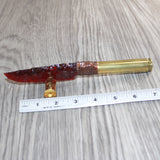 50 Cal Shell Casing Handle Glass Blade Ornamental Knife #33565    Mountain Man Knife