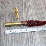 50 Cal Shell Casing Handle Glass Blade Ornamental Knife #33565    Mountain Man Knife