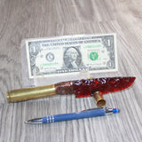 50 Cal Shell Casing Handle Glass Blade Ornamental Knife #33565    Mountain Man Knife