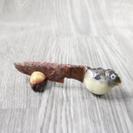 Parrot Puffer Fish Handle Stone Blade Ornamental Knife #6757   Mountain Man Knife