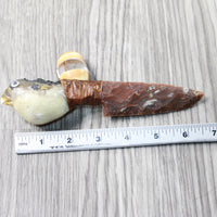 Parrot Puffer Fish Handle Stone Blade Ornamental Knife #6757   Mountain Man Knife