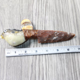 Parrot Puffer Fish Handle Stone Blade Ornamental Knife #6757   Mountain Man Knife
