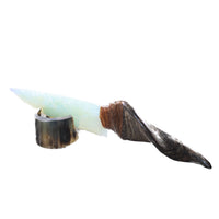 Goat Horn Handle Obsidian Blade Ornamental Knife #6857  Mountain Man Knife