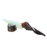 Goat Horn Handle Obsidian Blade Ornamental Knife #6857  Mountain Man Knife