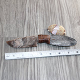 Orthoceras Fossil Handle Stone Blade Ornamental Knife #06865    Mountain Man Knife