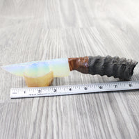 Springbok Horn Handle Opalite Blade Ornamental Knife #6857     Mountain Man Knife